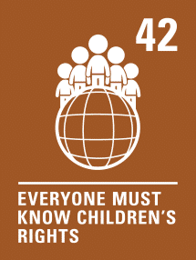 Image of the 42nd Article from the UN's Convention On The Rights Of The Child: Everyone Must Know Children's Rights